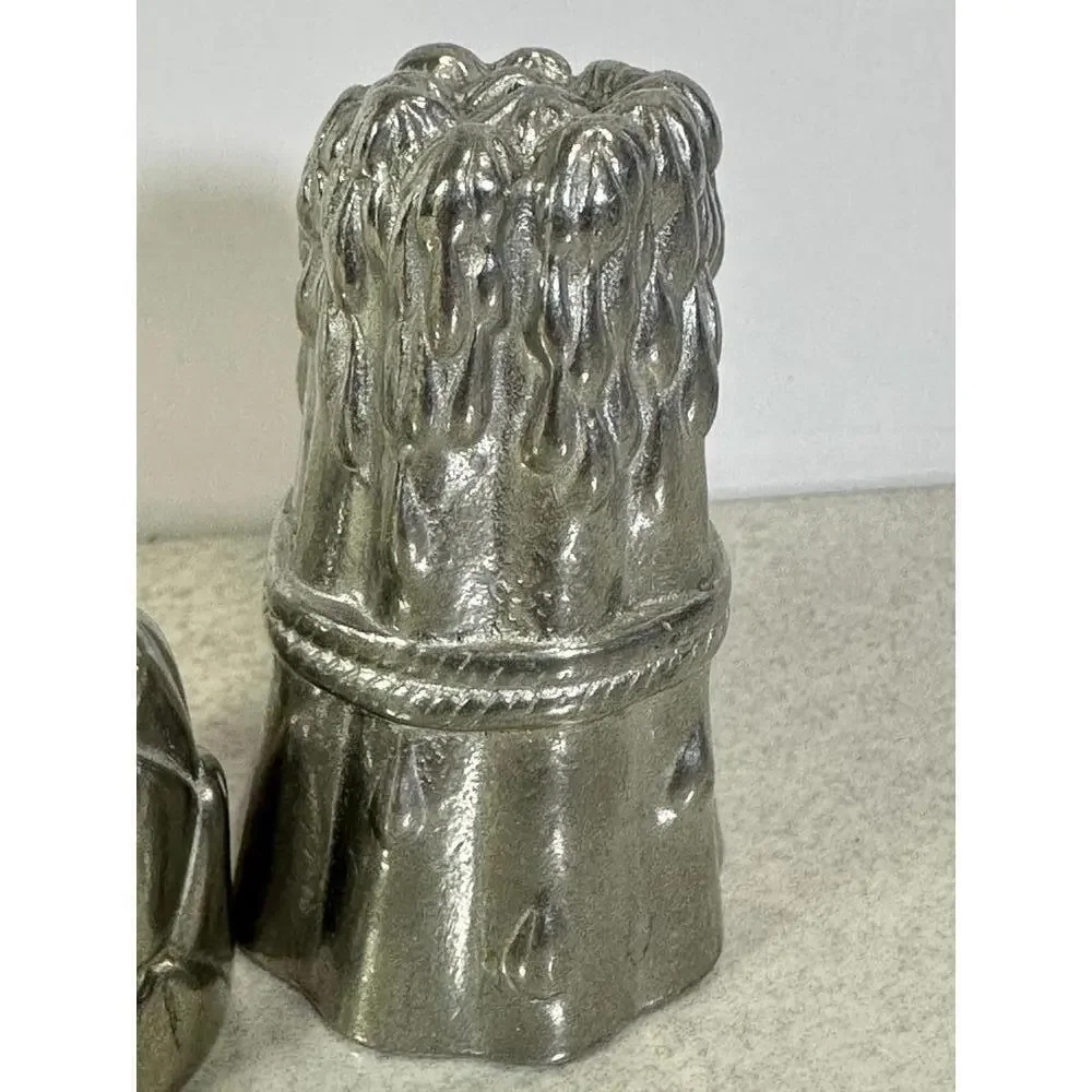 Vintage Lenox Kirk Stieff Pewter Asparagus Artichoke Salt Pepper Shakers